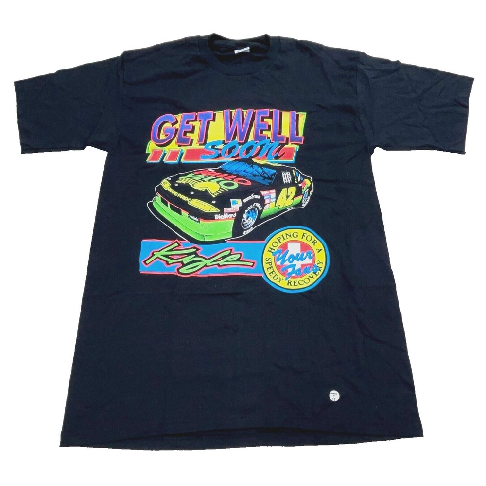 Vintage Nascar Shirt Men‎ Large Black Kyle Petty Mellow Yellow Racing 90s Tee